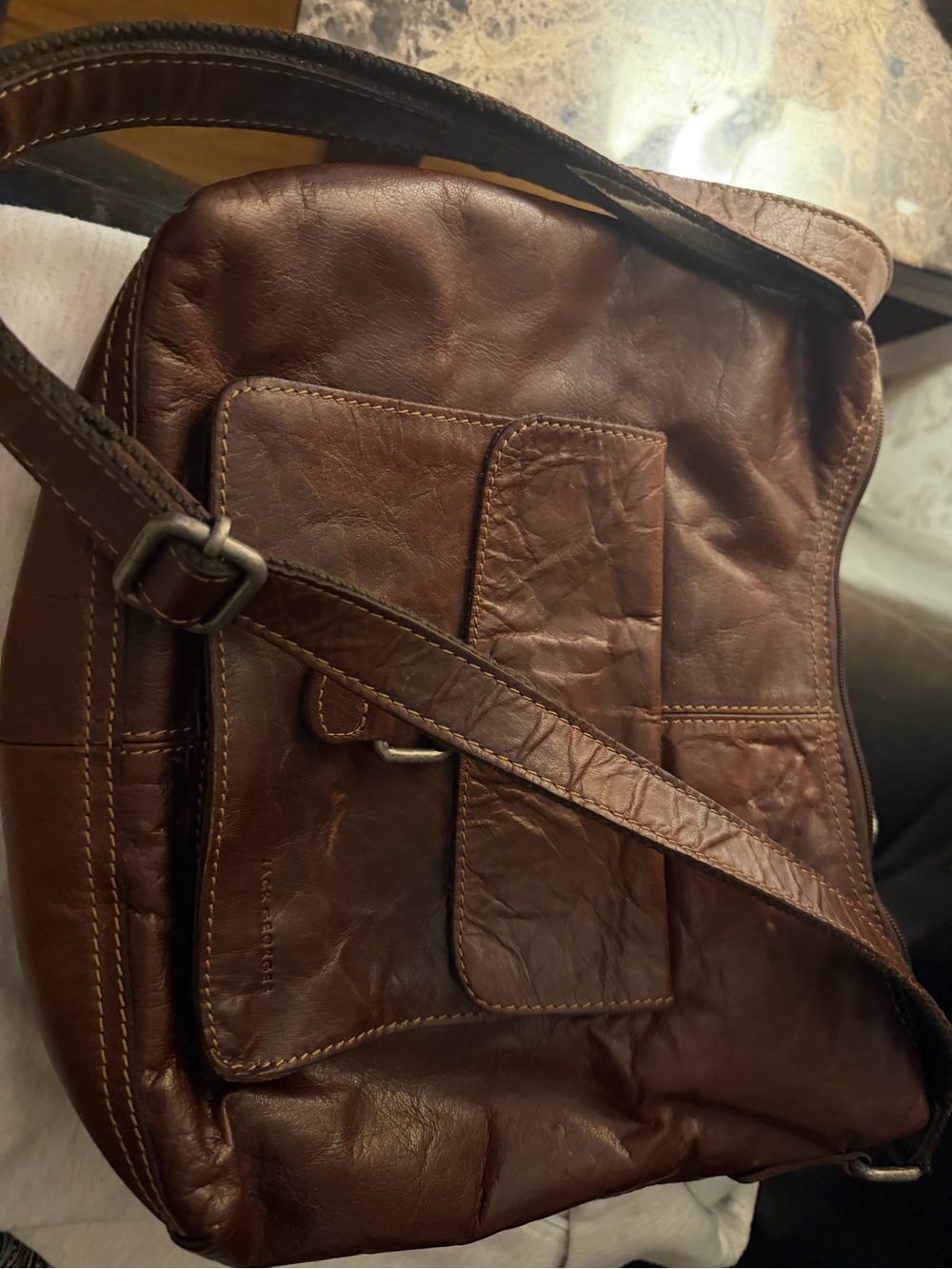 Everyday Leather Satchel in Dark Brown